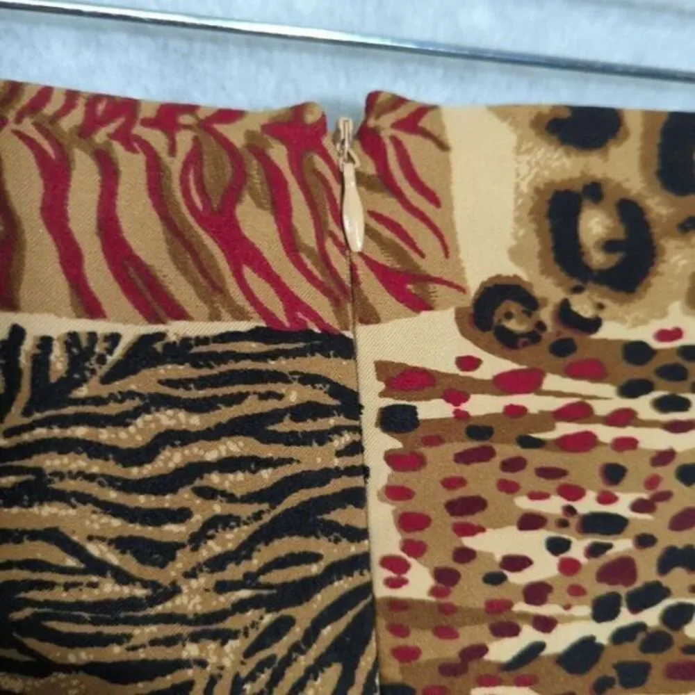 Kemp Vtg Patchwork Maxi Skirt Boho Lagenlook Witchy‎ Animal Print Retro 14 Multi